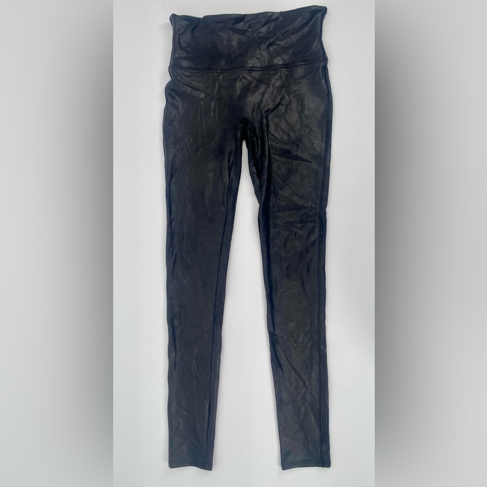 Spanx Faux Leather Leggings Black Size Small High Waist Shaping